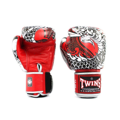 Боксерские перчатки Twins Special FBGVL3-52 Dragon red silver 16 oz
