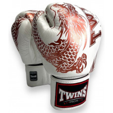Боксерские перчатки TWINS Special FBGVL3-49 white brown 14 oz