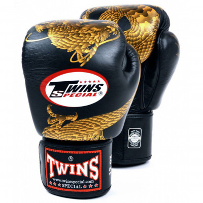 Боксерские перчатки Twins FBGVL3-23 black gold 12 oz