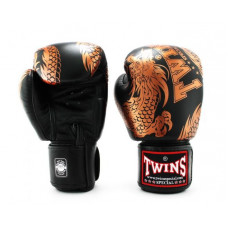 Боксерские перчатки TWINS FBGVL3-49 black brown 10 oz