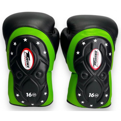 Боксерские перчатки Twins Special BGVL6 MK green black 10 oz