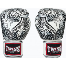 Боксерские перчатки Twins Special FBGVL3-52 Dragon white silver 12 oz